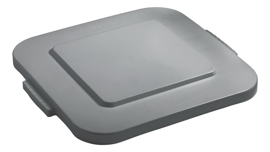 Rubbermaid Commercial Products Square BRUTE Tote Storage Lid, 40-Gallon, Gray, Compatible with Brute Square Container, Pack of 4