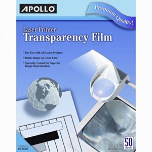 apollo transparency film for laser printers, black on clear, 50 sheets/pack (cg7060) (vcg7060e)