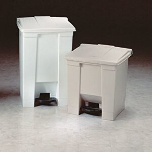 Rubbermaid Commercial Products Polyethylene 18-Gallon Fire-Safe Step-On Receptacle, Rectangular, Beige
