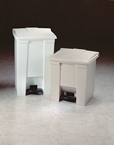 Rubbermaid Commercial Products Polyethylene 18-Gallon Fire-Safe Step-On Receptacle, Rectangular, Beige