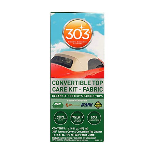 303 Convertible Fabric Top Cleaning and Care Kit - Cleans And Protects Fabric Tops - Includes 303 Tonneau Cover And Convertible Top Cleaner 16 fl. oz. + 303 Fabric Guard 16 fl. oz., (30520)