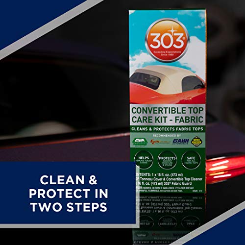 303 Convertible Fabric Top Cleaning and Care Kit - Cleans And Protects Fabric Tops - Includes 303 Tonneau Cover And Convertible Top Cleaner 16 fl. oz. + 303 Fabric Guard 16 fl. oz., (30520)