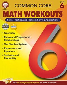 mark twain common core math workouts resource book, grade 6, ages 11 – 12, 64 pages