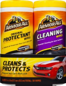 armor all-10848 original protectant & cleaning wipes twin pack (2×25 count)