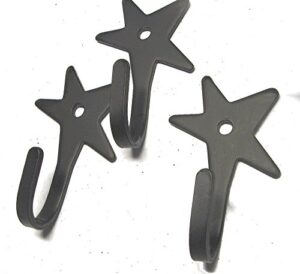 wrought iron hook-star shaped-lot of 3-hand made