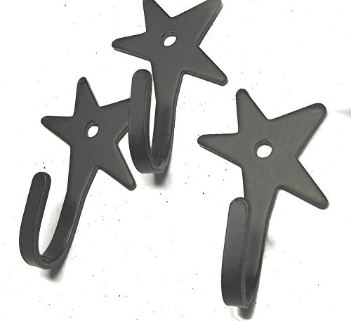 Wrought Iron Hook-Star Shaped-Lot of 3-Hand Made