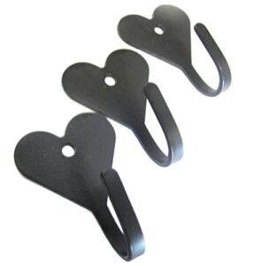 wrought iron hook-heart shaped-lot of 3-hand made