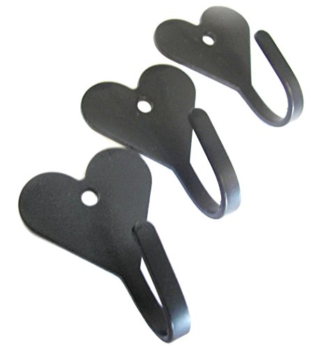 Wrought Iron Hook-Heart Shaped-Lot of 3-Hand Made