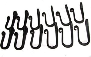 wrought iron hooks-nail hooks-one dozen large-hand made-2 inch