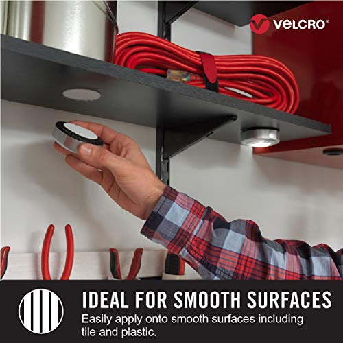 VELCRO Brand Industrial Strength Fasteners | Stick-On Adhesive | Professional Grade Heavy Duty Strength Holds up to 10 lbs on Smooth Surfaces | Indoor Outdoor Use | 4 x 2 inch Strips, 2 sets, Black