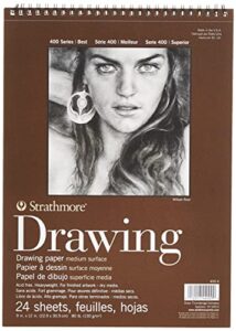 strathmore medium drawing spiral paper pad 9″x12″-24 sheets -400400