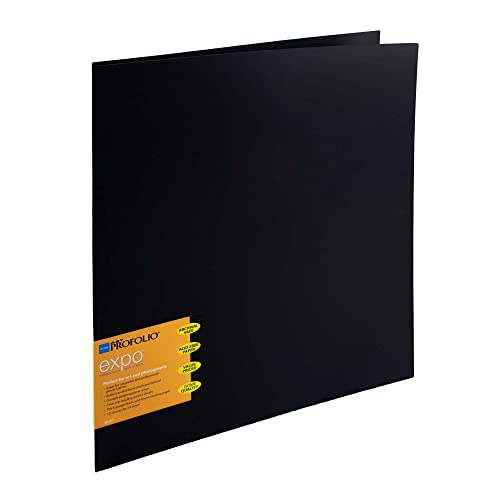 Itoya ProFolio Expo 14x17 Black Art Portfolio Binder with Plastic Sleeves and 24 Pages - Portfolio Folder for Artwork with Clear Sheet Protectors - Presentation Book for Art Display and Storage