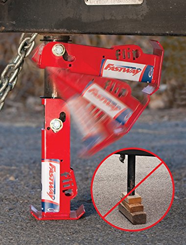 Fastway Flip 88-00-6500 Trailer Tongue Automatic Fold-Up Jack Foot Plate--6 Inch Extension (2-Inch Inner Jack Tube), 2 1/4 Inch , RED