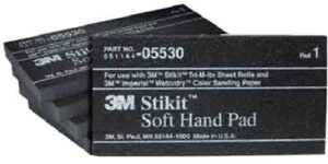 3m 5530 bx-5 stikit hand pads stikit soft hand pad 0553044; 5 pads-box