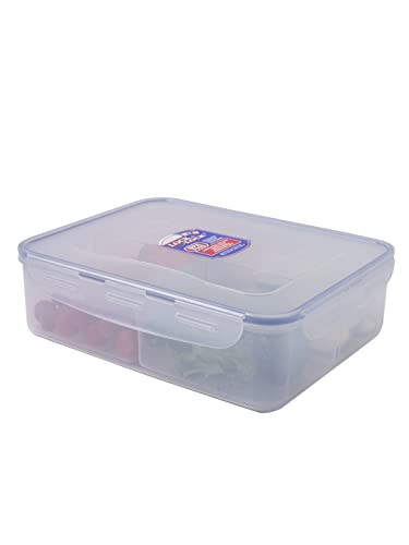 LOCK & LOCK Rectangular Food Container with Divider, Short, 16.2-Cup, 131-Fluid Ounces