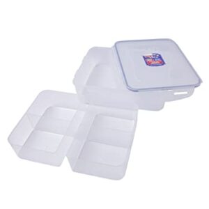 LOCK & LOCK Rectangular Food Container with Divider, Short, 16.2-Cup, 131-Fluid Ounces