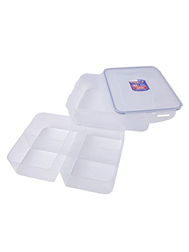 LOCK & LOCK Rectangular Food Container with Divider, Short, 16.2-Cup, 131-Fluid Ounces