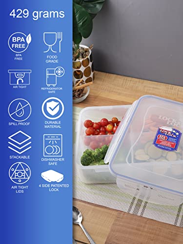 LOCK & LOCK Rectangular Food Container with Divider, Short, 16.2-Cup, 131-Fluid Ounces