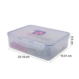 LOCK & LOCK Rectangular Food Container with Divider, Short, 16.2-Cup, 131-Fluid Ounces