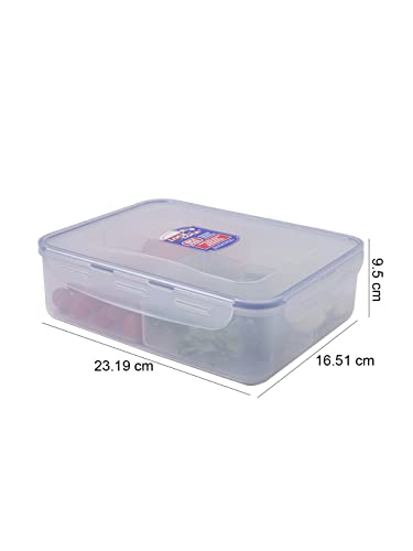 LOCK & LOCK Rectangular Food Container with Divider, Short, 16.2-Cup, 131-Fluid Ounces