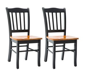 boraam shaker chair, black/oak, set of 2