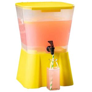 tablecraft 955 polypropylene plastic non-insulated beverage dispenser, 3-gallon, yellow