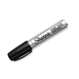 sharpie king size permanent marker large chisel tip, great for poster boards, black, 4 count