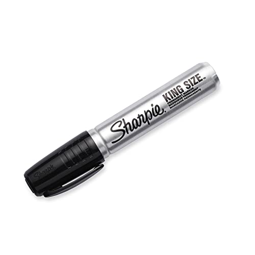 SHARPIE King Size Permanent Marker Large Chisel Tip, Great for Poster Boards, Black, 4 Count