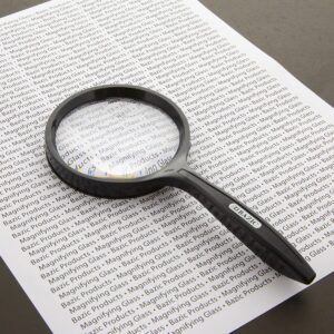 BAZIC Magnifying Glass 4X 2X Bifocal, Round 3" Magnifier for Seniors Book Newspaper Reading Insect Inspection School Science, 1-Pack