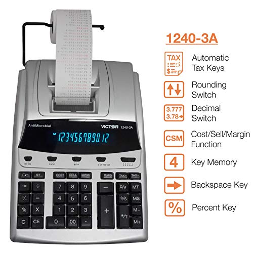 Victor 1240-3A 12 Digit Heavy Duty Commercial Printing Calculator