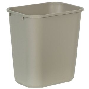 rubbermaid commercial standard wastebasket, 15″ x 10.3″ x 14.4″, beige