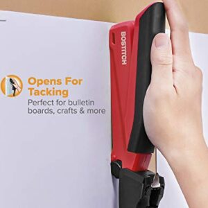 Bostitch inPower Spring-Powered Desktop Stapler, Easy Stapling Technology, Red