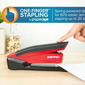 Bostitch inPower Spring-Powered Desktop Stapler, Easy Stapling Technology, Red