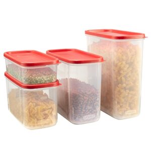 rubbermaid rubbermiad modular canisters food storage, 8-piece set, clear