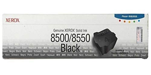 Xerox 108R00672 Phaser 8500 8550 Ink-Cartridge (Black, 6-Sticks) in Retail Packaging