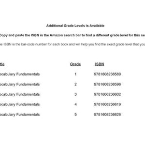 Vocabulary Fundamentals, Grade 3