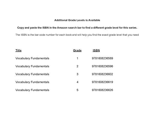 Vocabulary Fundamentals, Grade 3