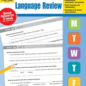 Evan-Moor Daily Language Review, Grade 7 Actvities Homeschooling & Classroom Resource Workbook, Reproducible Worksheets, Teacher Edition, Daily Practice, Skills Assessment, Grammar, Punctuation