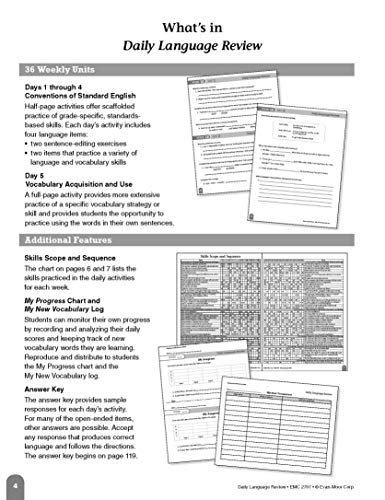 Evan-Moor Daily Language Review, Grade 7 Actvities Homeschooling & Classroom Resource Workbook, Reproducible Worksheets, Teacher Edition, Daily Practice, Skills Assessment, Grammar, Punctuation