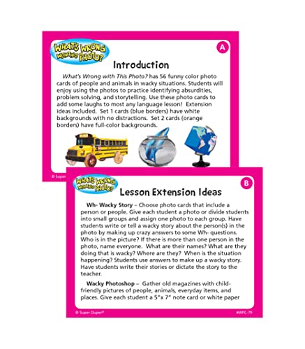 Super Duper Publications | What's Wrong with This Photo Flash Cards | Problem Solving, Reasoning and Critical Thinking Skills Fun Deck | Educational Learning Resource for Children