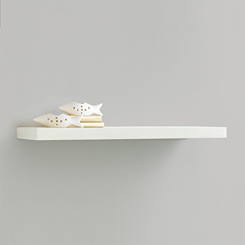 InPlace Shelving, White 0191408 35.4 in W x 10.2 in D x 2 in H Floating Wall Shelf with Invisible Brackets, x x