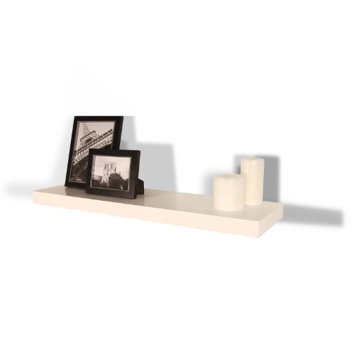 InPlace Shelving, White 0191408 35.4 in W x 10.2 in D x 2 in H Floating Wall Shelf with Invisible Brackets, x x