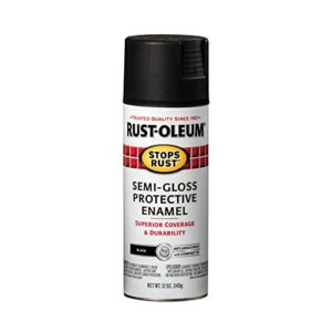 rust-oleum 7798830 stops rust spray paint, 12-ounce, semi gloss black