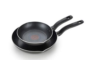 t-fal initiatives nonstick fry pan cookware set, 2-piece, black