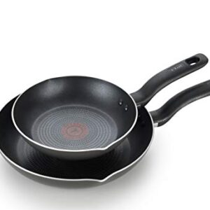 T-fal Initiatives Nonstick Fry Pan Cookware Set, 2-Piece, Black