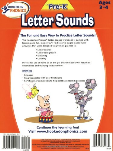 Hooked on Phonics Pre-K Letter Sounds Workbook