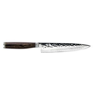 Shun Cutlery Premier Utility Knife 6.5", Narrow, Straight-Bladed Kitchen Knife Perfect for Precise Cuts, Ideal for Preparing Sandwiches or Trimming Small Vegetables, Handcrafted Japanese Knife