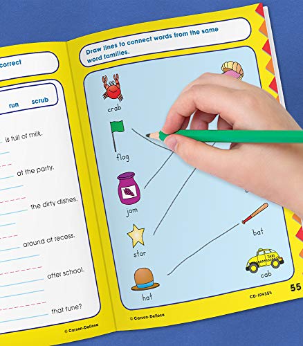 Carson Dellosa Phonics for First Grade Workbook―Writing Practice, Tracing Letters, Writing Words With Incentive Chart and Motivational Stickers (64 pgs) (Home Workbooks)