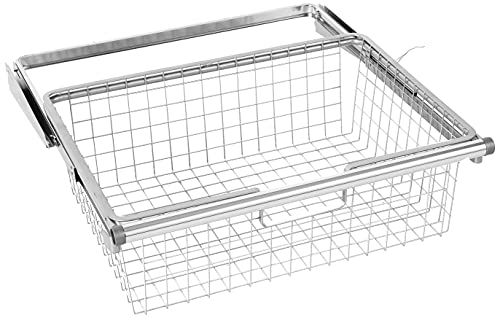 Rubbermaid Configurations Sliding Basket for Closet Drawer Organization, Sturdy Slide Out Basket, Titanium