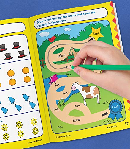 Carson Dellosa Beginning Reading Workbook―Kindergarten Early Reader Phonics Practice With Stickers, Incentive Chart, Puzzles, Coloring Activities (64 pgs) (Home Workbooks)